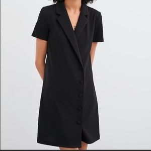 Zara • Button Front Mini Black Dress